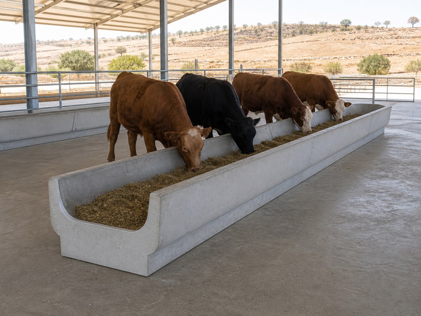 Hayvancılık işletmeleri için beton yemlik ve yalak